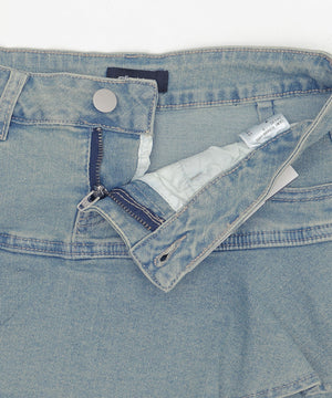 ティアードデニムミニスカパン