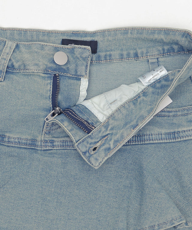 ティアードデニムミニスカパン