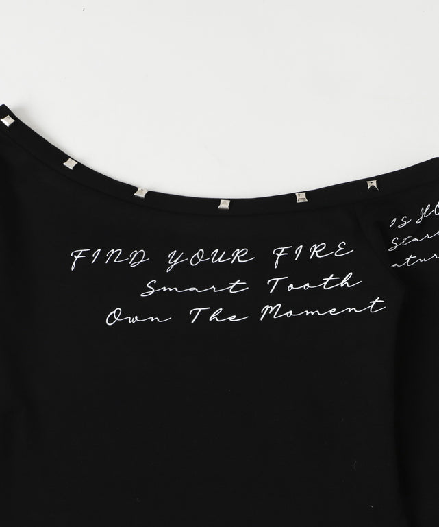 サイドテールスタッズロゴT