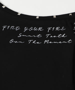 サイドテールスタッズロゴT