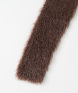 シャギーショートニットカーデ