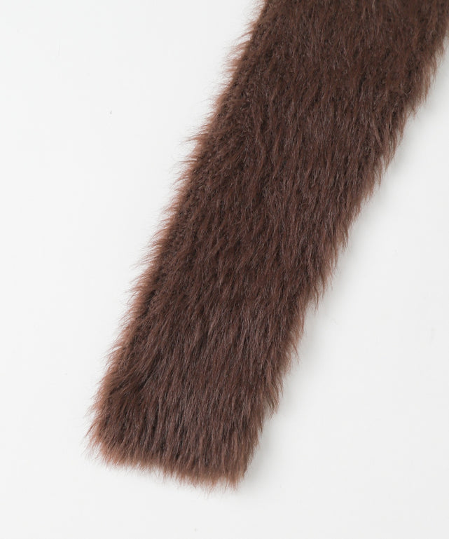 シャギーショートニットカーデ