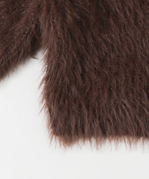 シャギーショートニットカーデ