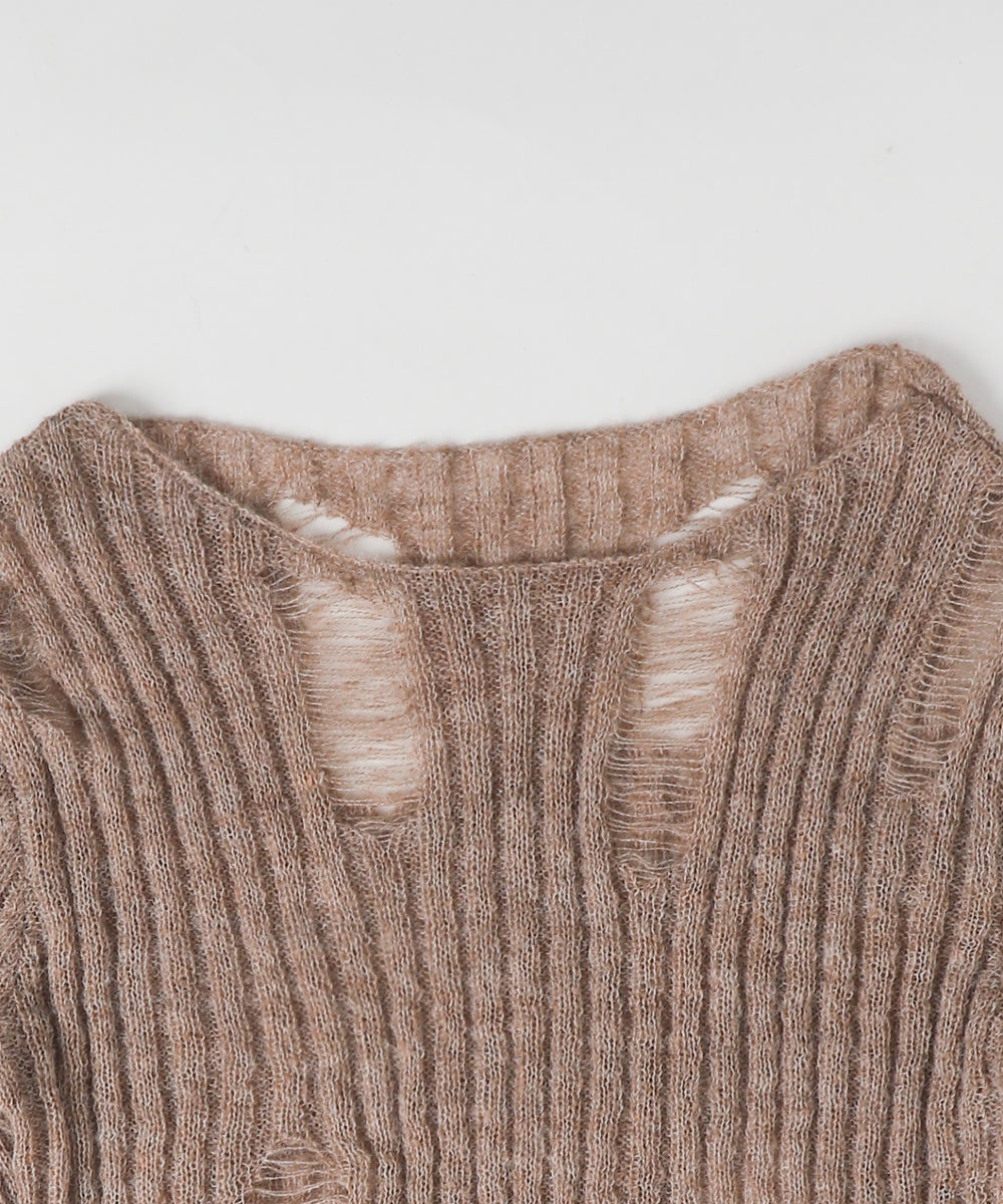 ダメージショートニット