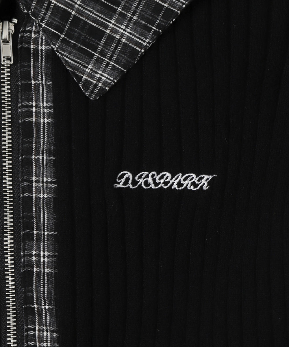 チェックドッキングWジップニット