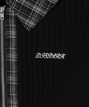 チェックドッキングWジップニット