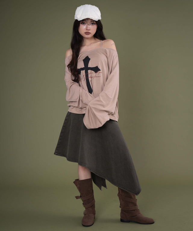 ベージュ モデル：163cm F着用