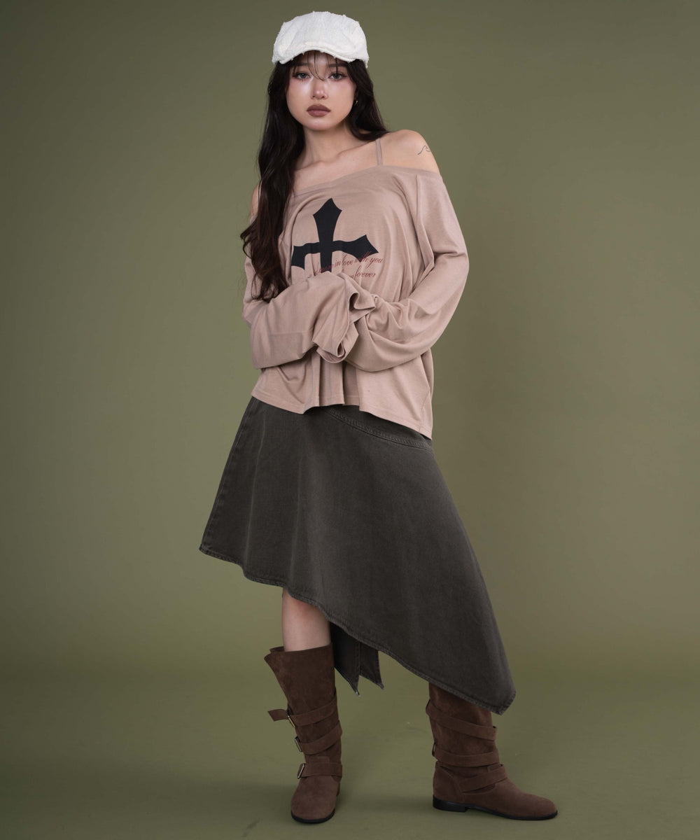 ベージュ モデル：163cm F着用