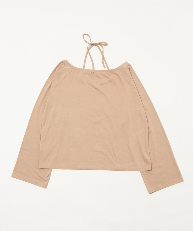 オフショルダークロスロゴトップ