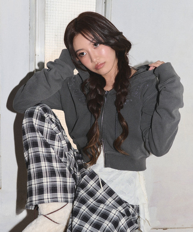 スタッズデザインWジップPK/スミクロ