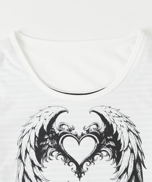 フェイクレイヤードグラッフィックトップ