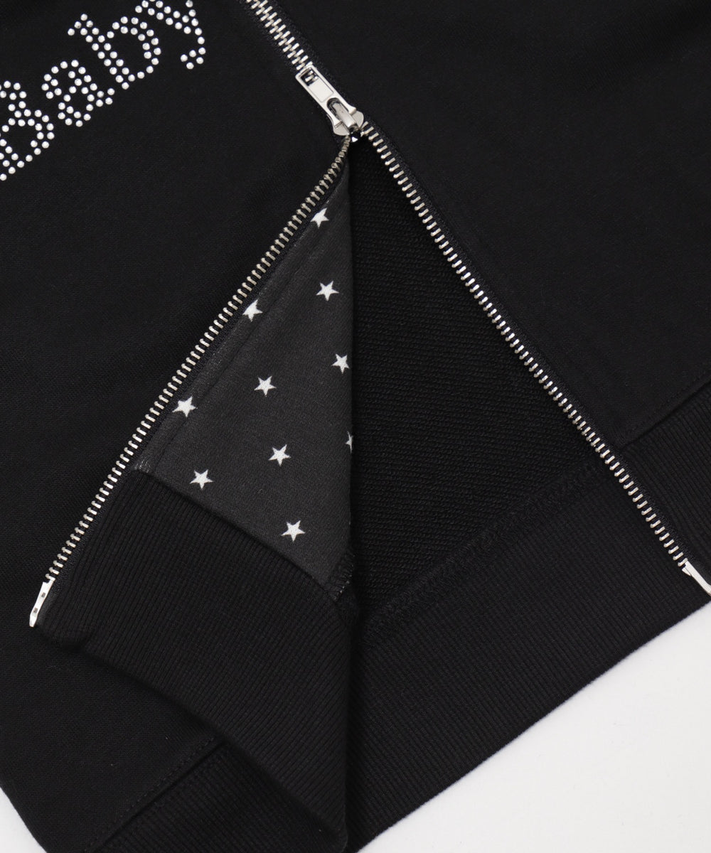 ラインストーンショートパーカー