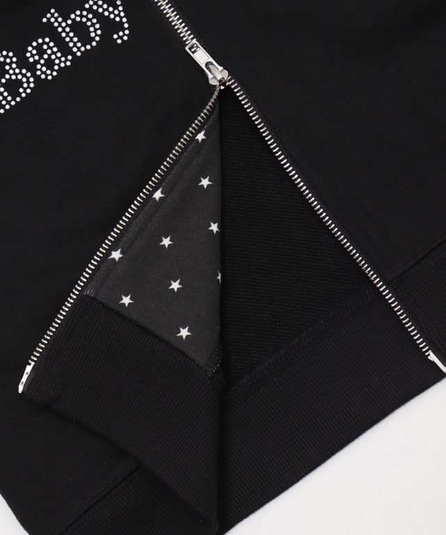 ラインストーンショートパーカー