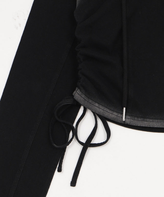 サイドギャザーブリーチフーディー