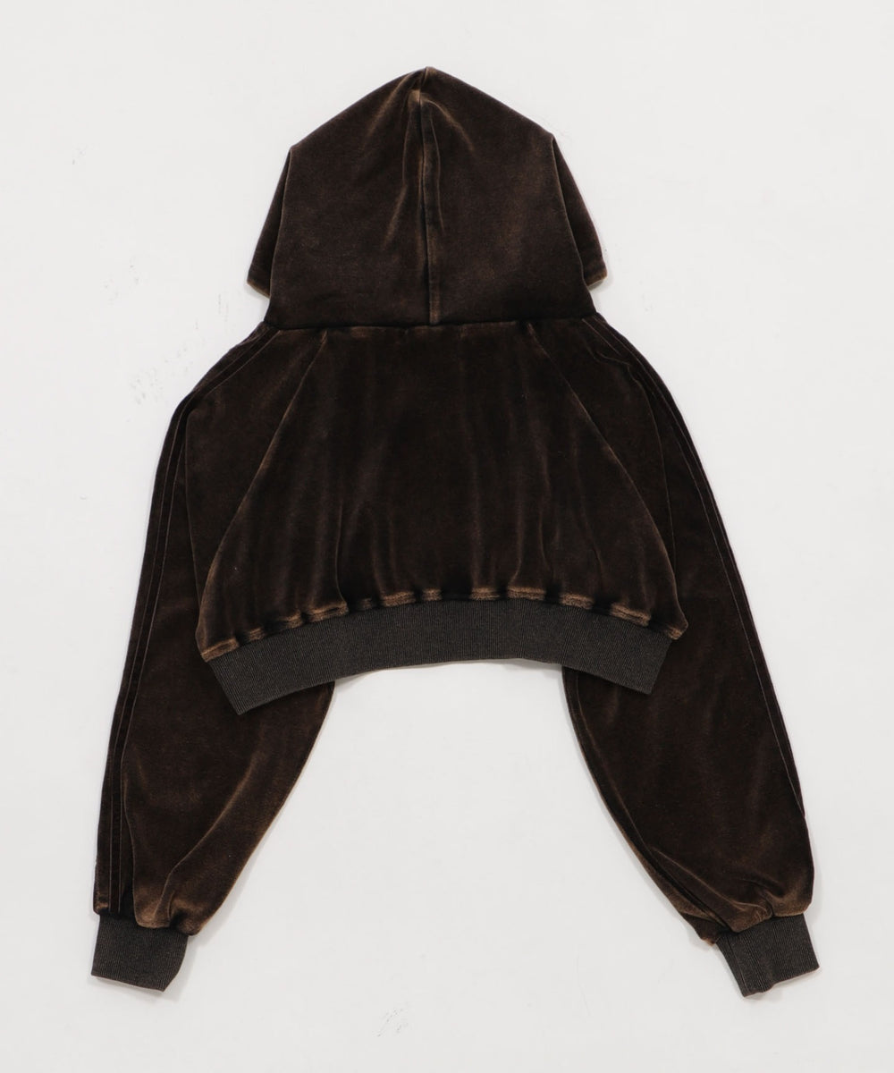 ベロア2ラインジップパーカー