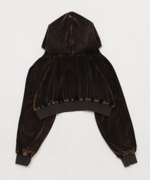 ベロア2ラインジップパーカー