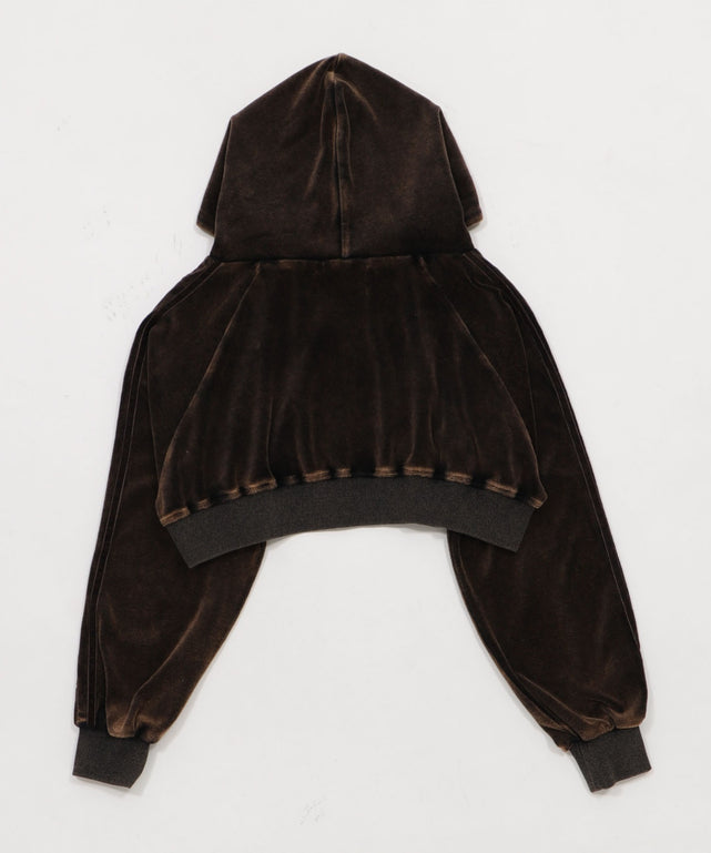 ベロア2ラインジップパーカー