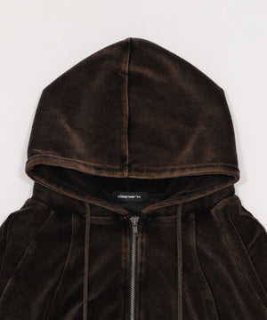 ベロア2ラインジップパーカー