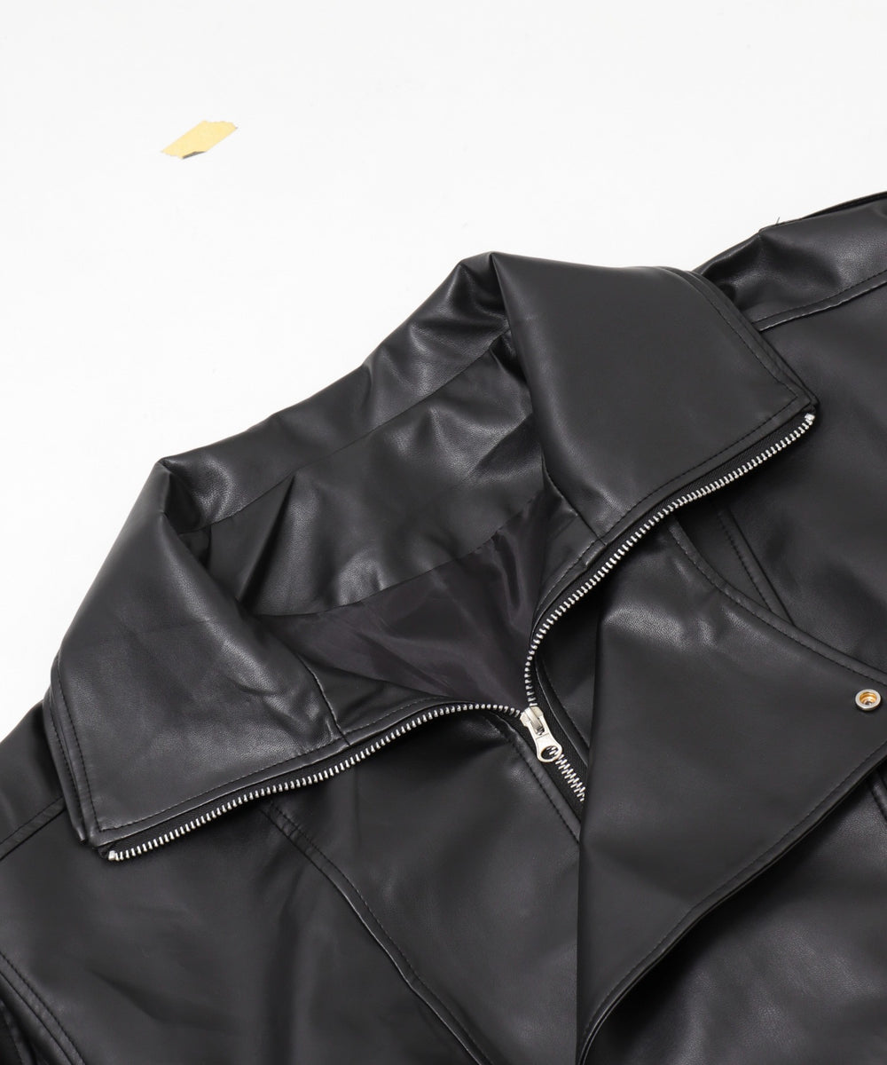 オーバーサイズPUジャケット