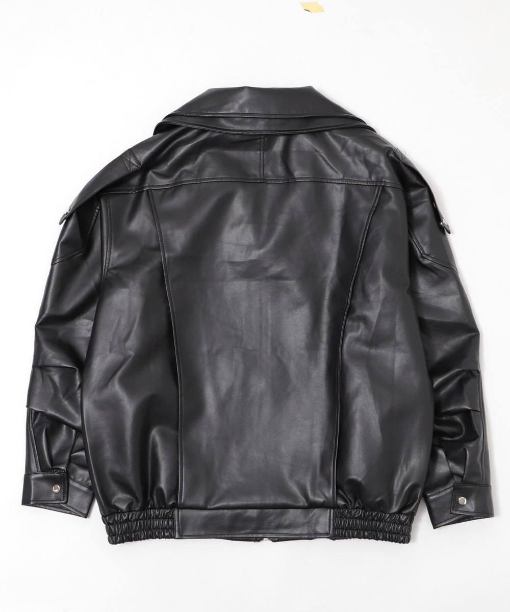 オーバーサイズPUジャケット