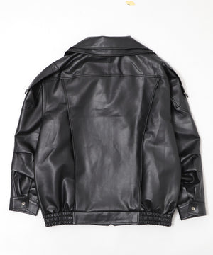 オーバーサイズPUジャケット