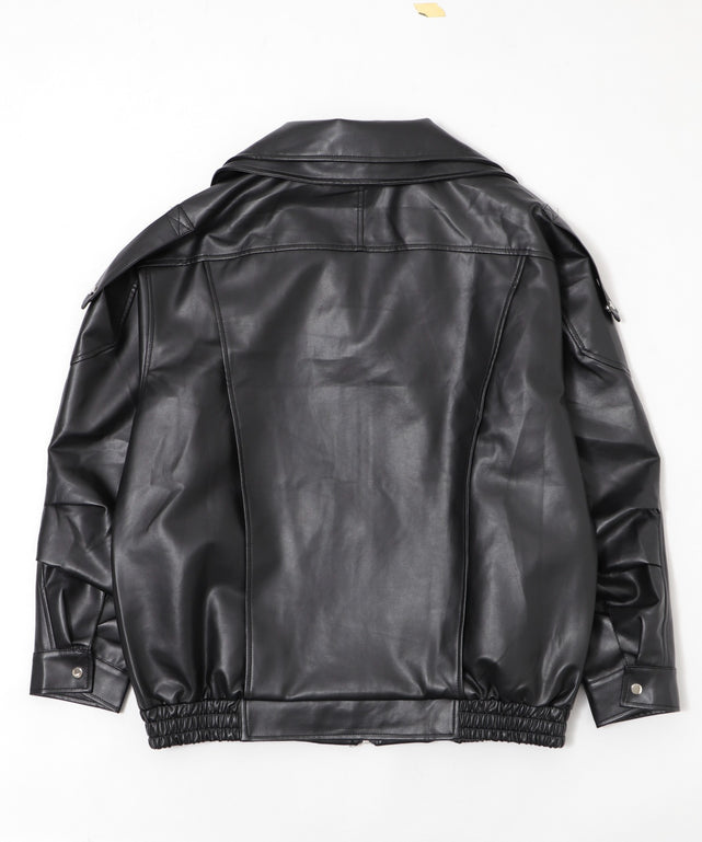 オーバーサイズPUジャケット
