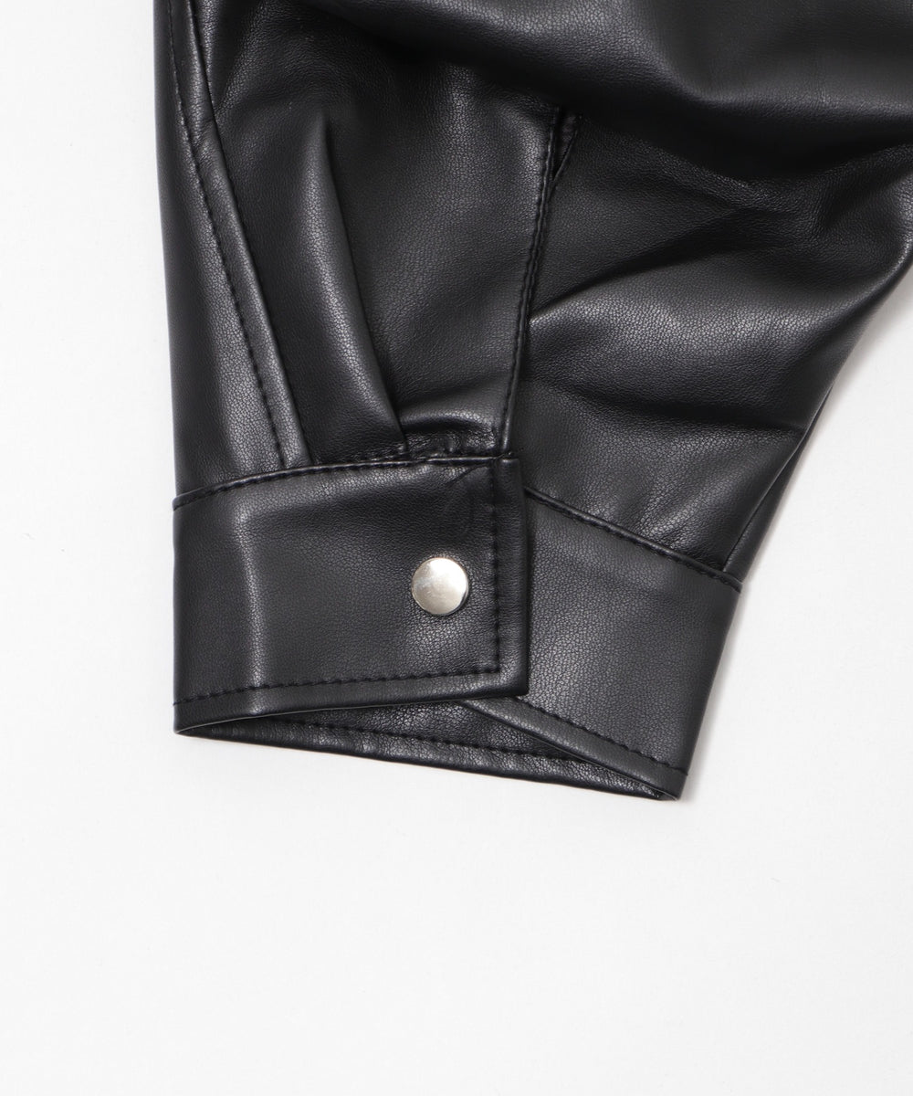 オーバーサイズPUジャケット