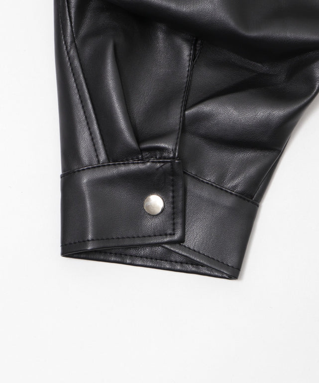 オーバーサイズPUジャケット