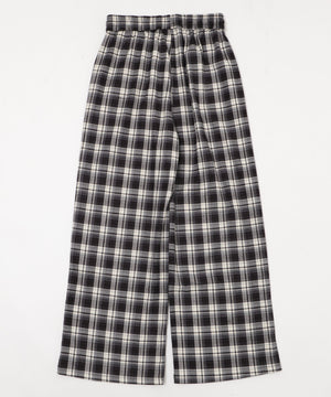 ワイドルーズチェックパンツ