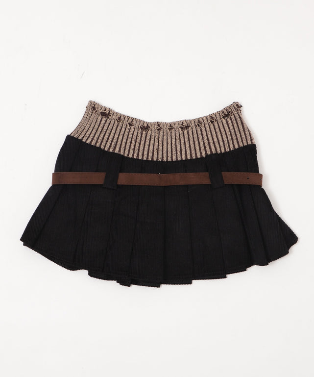 ウエストデザインプリーツスカパン