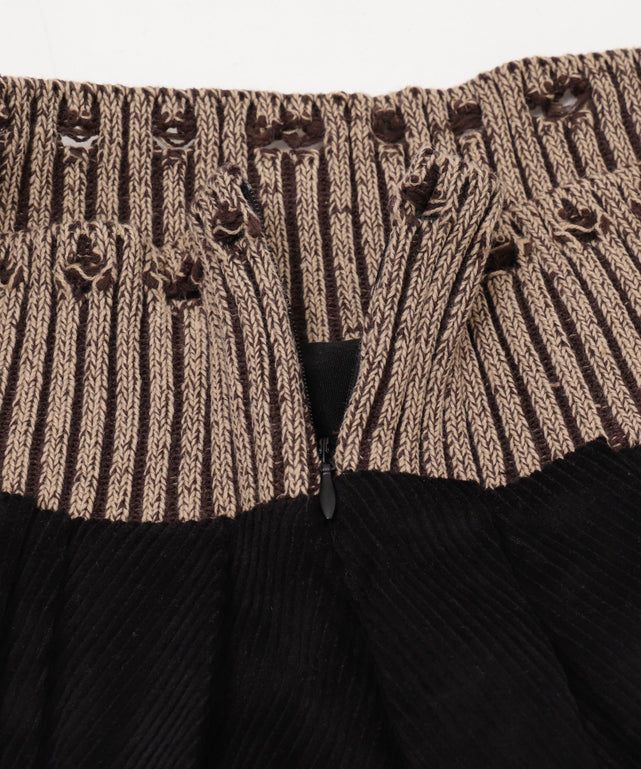 ウエストデザインプリーツスカパン