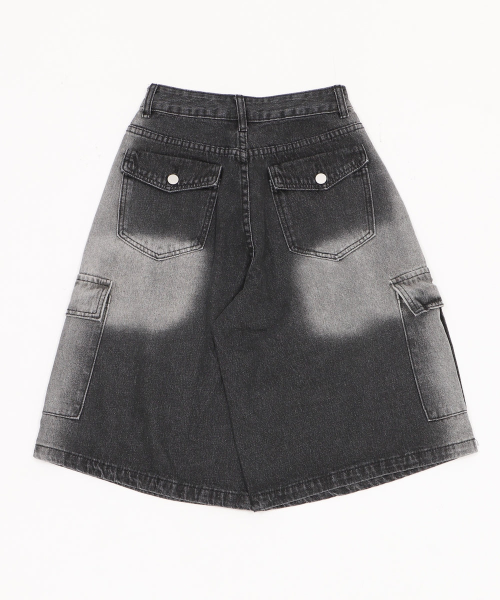 フラップポケットニータックカーゴハーフパンツ