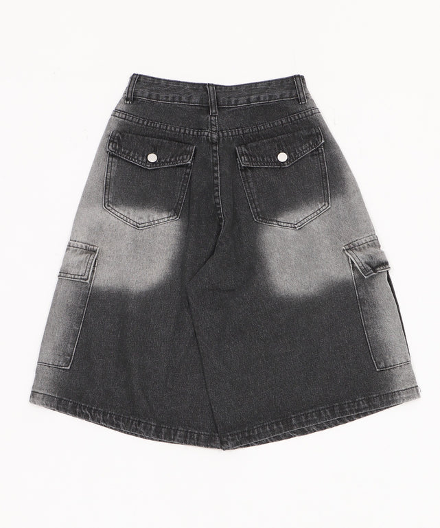 フラップポケットニータックカーゴハーフパンツ