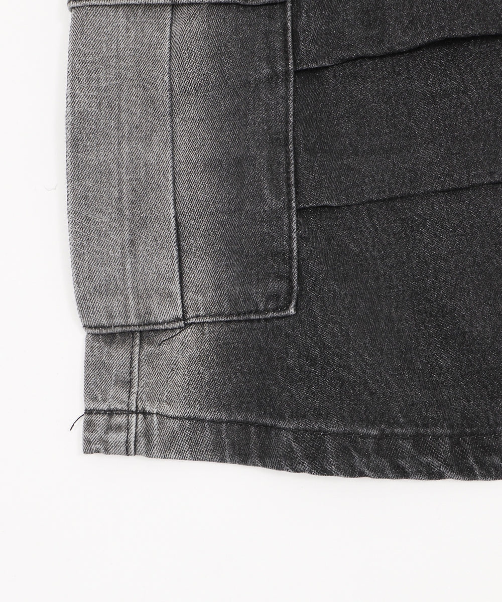 フラップポケットニータックカーゴハーフパンツ