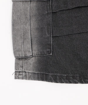 フラップポケットニータックカーゴハーフパンツ