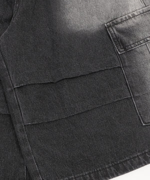 フラップポケットニータックカーゴハーフパンツ