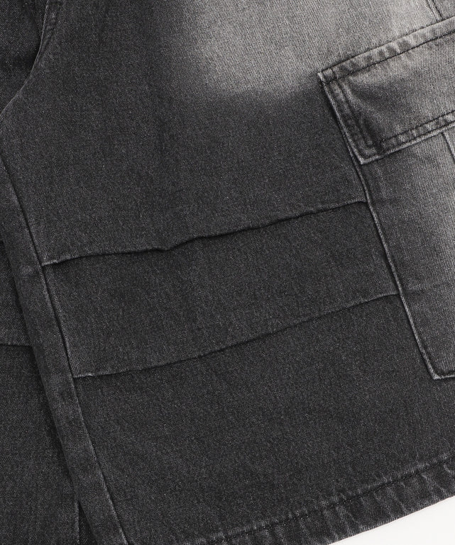 フラップポケットニータックカーゴハーフパンツ