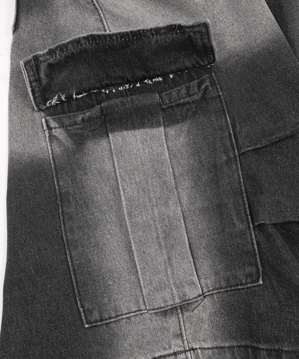 フラップポケットニータックカーゴハーフパンツ