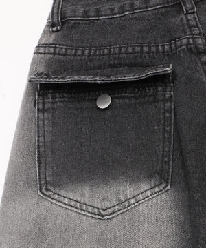 フラップポケットニータックカーゴハーフパンツ