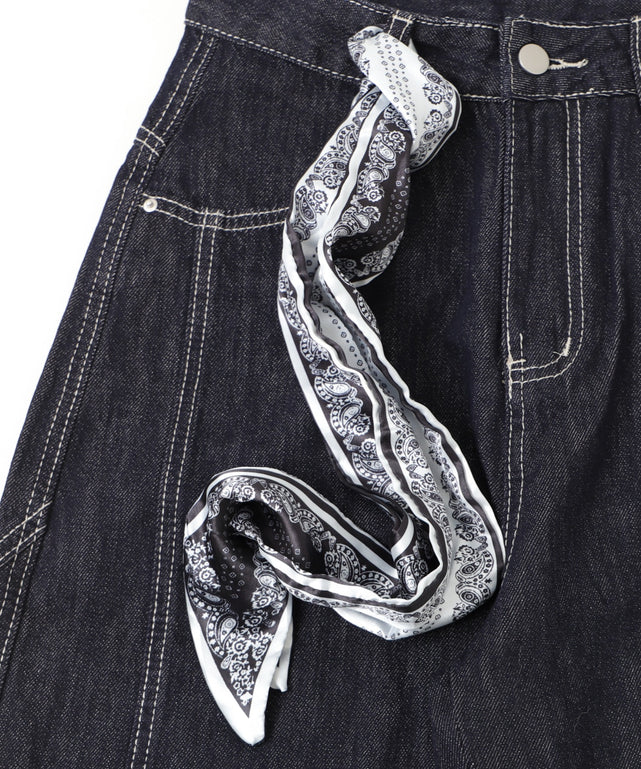 バンダナ付きリジットワイドデニム