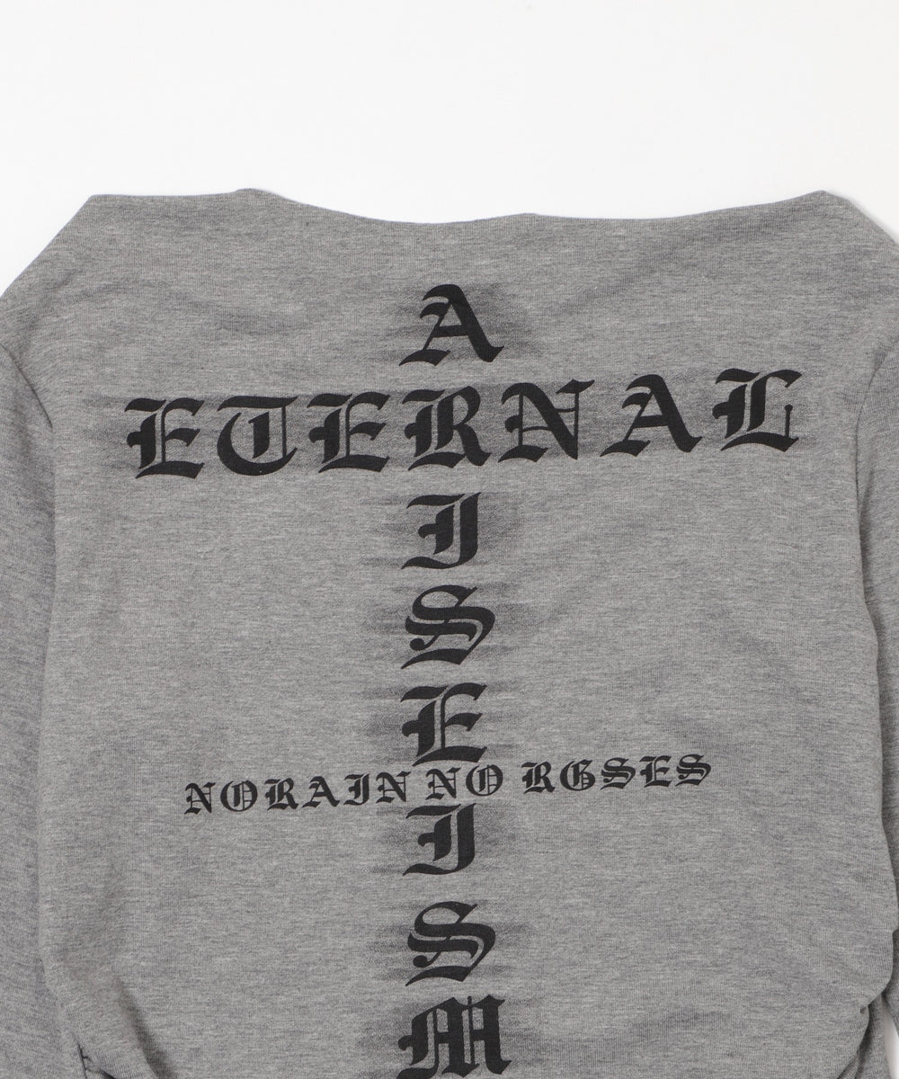 チョーカー付きロゴオフショルトップ