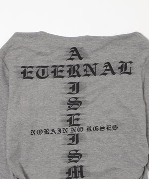 チョーカー付きロゴオフショルトップ