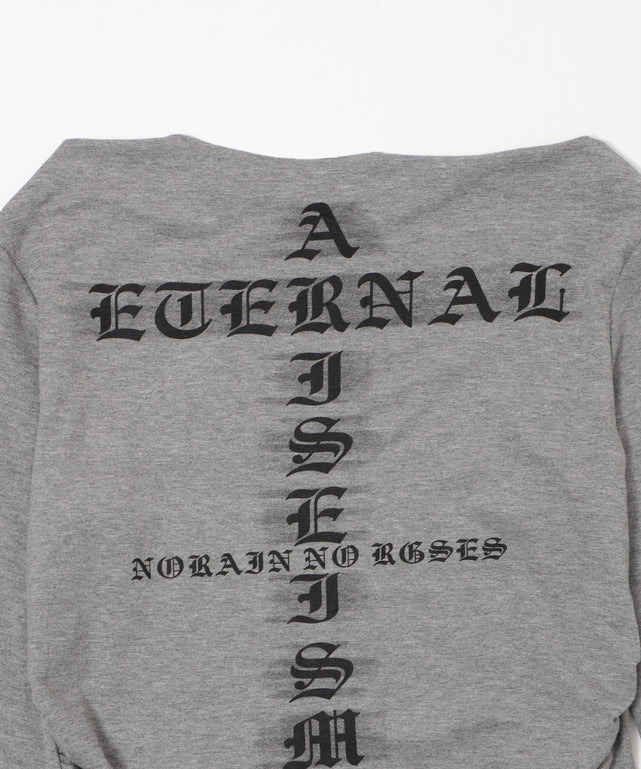 チョーカー付きロゴオフショルトップ