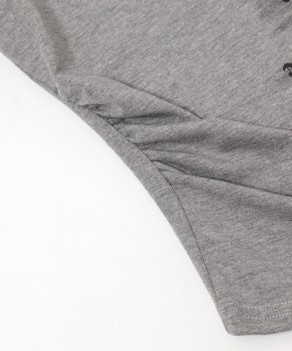 チョーカー付きロゴオフショルトップ