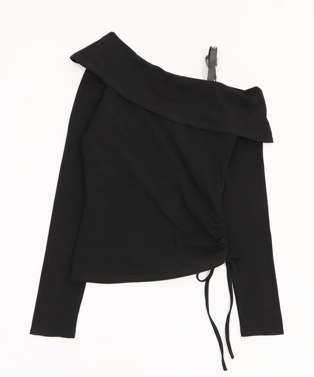 ベルトショルダーサイドギャザートップ