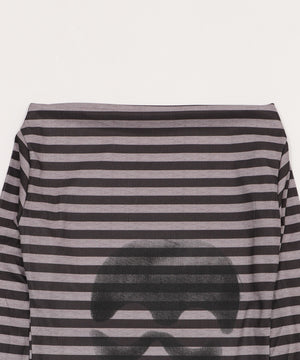 オフショルボーダードクロトップ