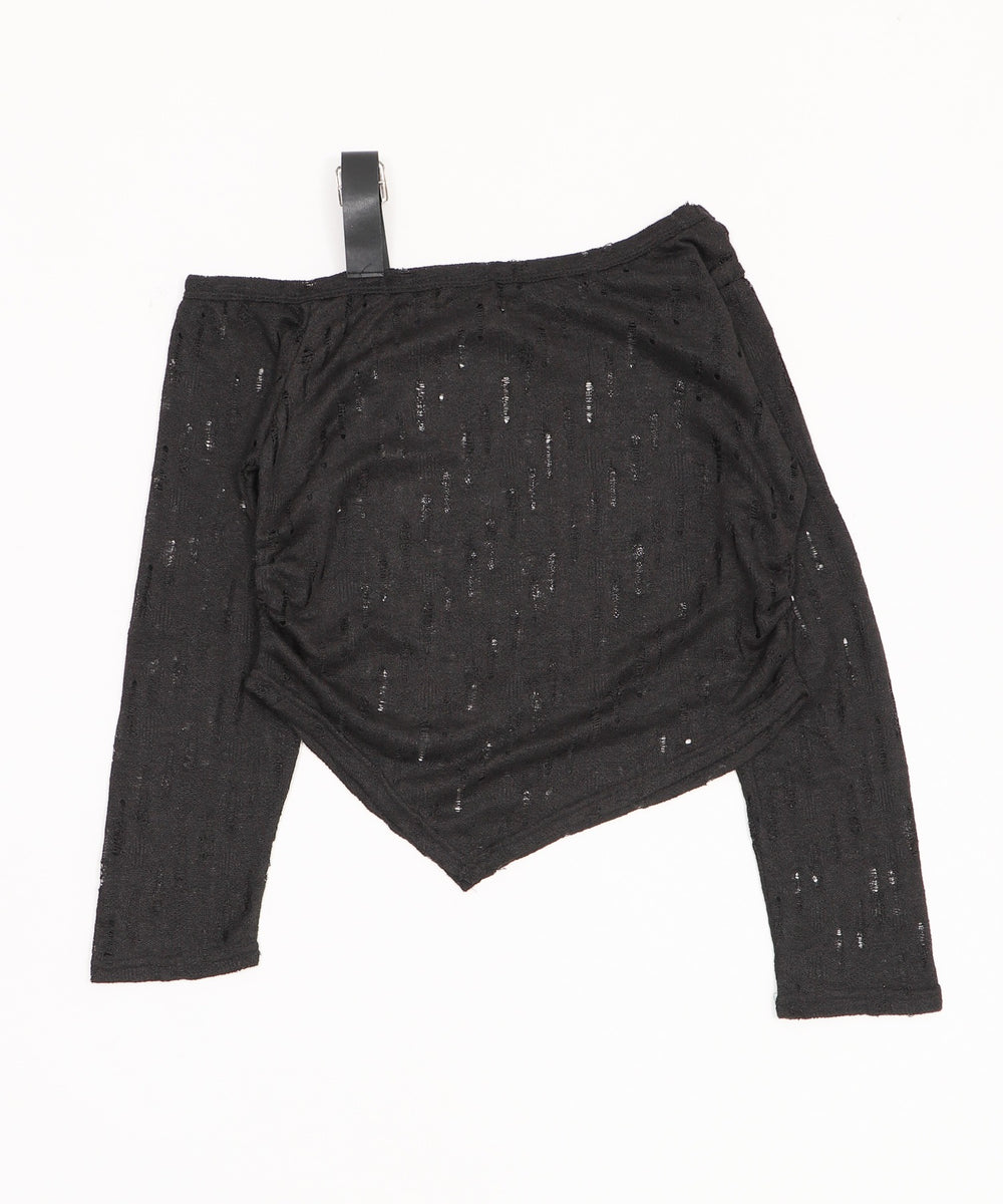 ベルトショルダーロゴニット