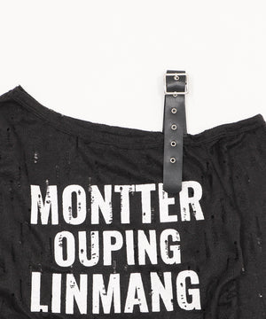 ベルトショルダーロゴニット