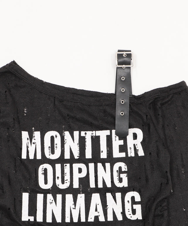 ベルトショルダーロゴニット