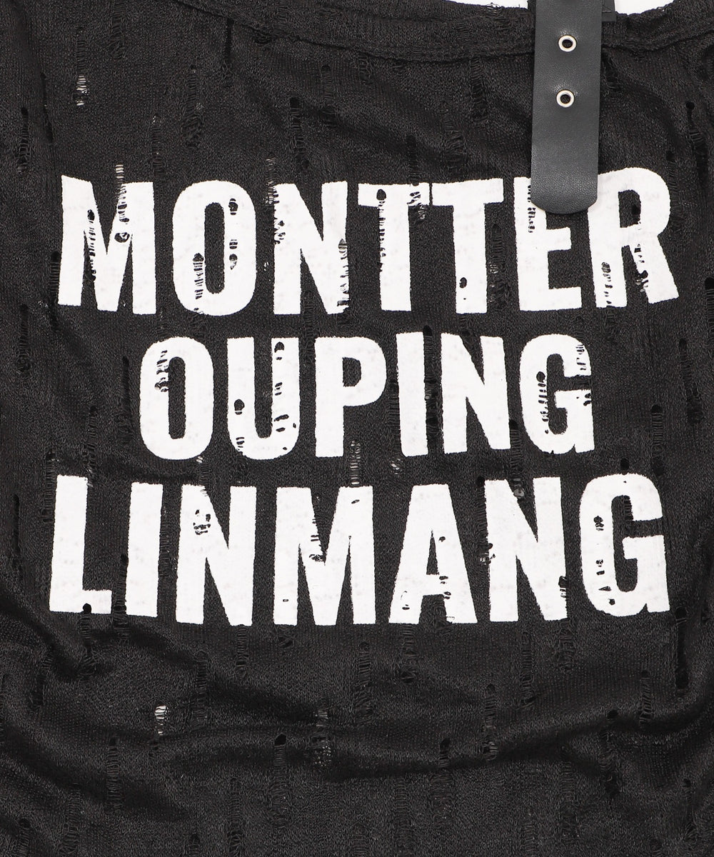 ベルトショルダーロゴニット